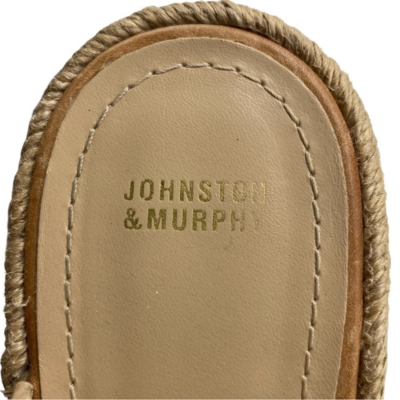 Johnston & Murphy Mandy Leather Wedge Sandals Sz 10 Brown Lace Up Espadrille - Picture 9 of 12
